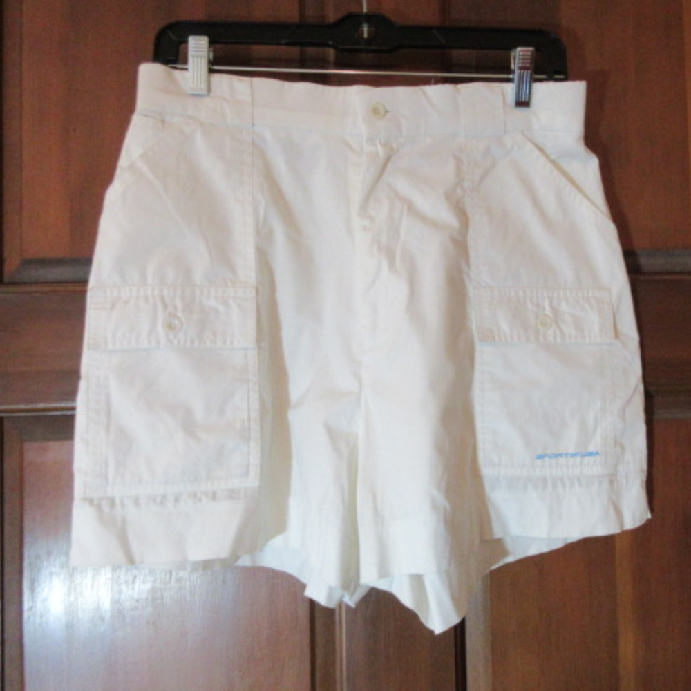 SPORTIF USA WHITE Polyester Cotton Shorts Size 18